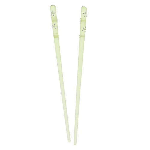 Miniatura 2 de Palitos para cortar el cabello transparente rosa con flor de diamante