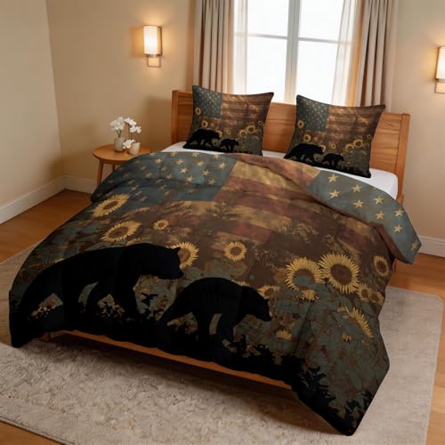 Edredón doble de 200x200 cm lavable con fundas de almohada de algodón rústico 7