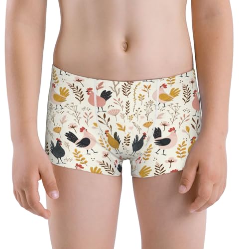 Boys' Cotton Boxer Brief Soft Underwear-Cartoon Chickens
