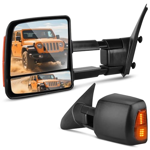 DWVO Left Driver Side Mirrors Compatible with 2009-2016 Dodge Ram 1500, 2010-2016 Ram 2500 3500 4500 5500, Door Mirror with Power Heated Led Turn Signal Puddle Light Manual Folding