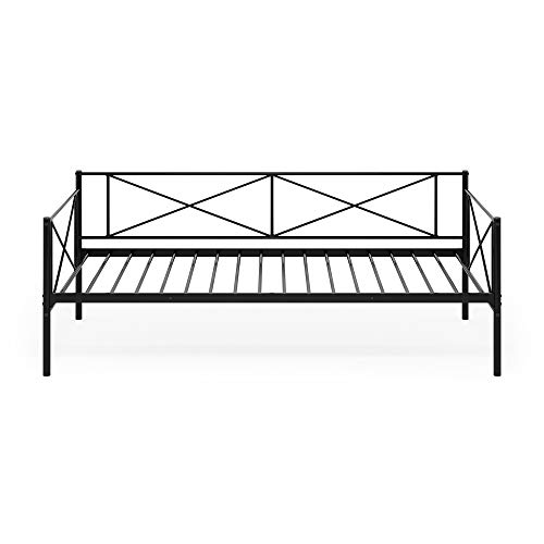 Furinno Angeland Carca Metal Daybed, Twin, Black #TOP7
