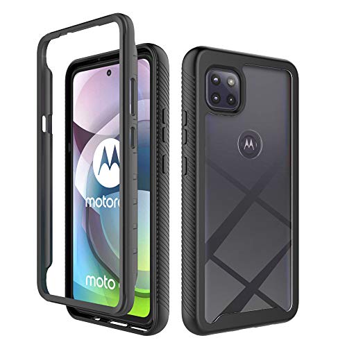 Futanwei Starry Sky Series Cases for Motorola One 5G Ace Case, Motorola one 5G UW ace Case, Full Body Hybrid Shockproof Bumper Clear Cover Case for Motorola One 5G Ace/Motorola one 5G UW ace, Black