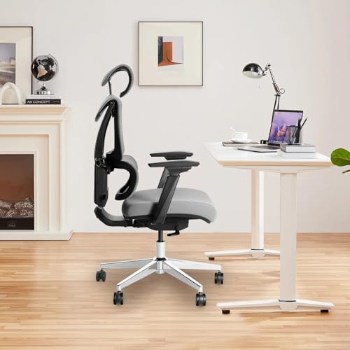 MUSSO V900 Structure Master ergonomiczne krzesło biurowe z 3-poziomowym regulowanym oparciem, podparciem lędźwiowym, podłokietnikiem i zagłówkiem 4D, wysokie oparcie z siatki, do domu/biura (bez