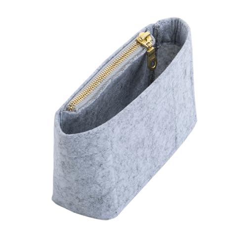 Image of Mini Purse Organizer Insert for Longchamp Le Pliage Small Tote - Felt Inner Bag Liner with Zipper Pocket, Lightweight Storage for Mini Handbags, Gray