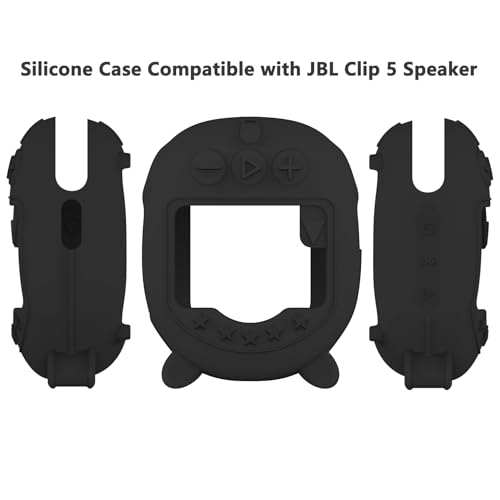 XEGIMOR Silicone Cover and Hard Carrying Case for JBL Clip 5 Portable Bluetooth Speaker, Protective Storage Bag Holder for JBL Clip 5 Speaker Accessories (Black) - Thumbnail 5