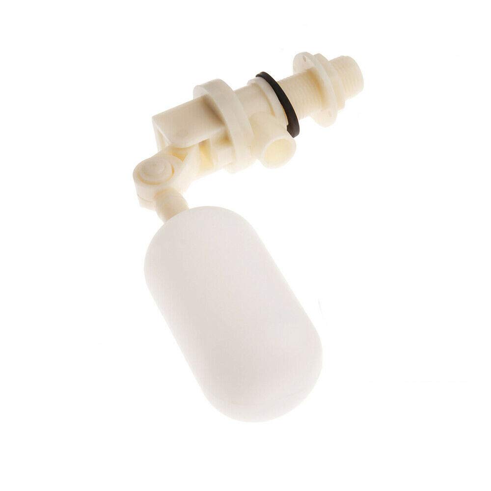 Senrise White Float Valve 1Pcs Ball-Cock Valve Plastic Automatic Float Ball Valve For Water Tank Livestock Drinker Bowl（1/2" Dn15）