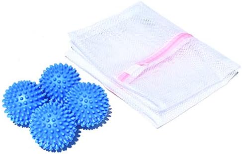 Siboch 4 Pack Fabric Softener Alternative, Reusable Laundry Dryer Balls - Clothes Dry Fluffy Soft with Less Wrinkles and Less Static Cling. Comes with Mesh Laundry Bag for Delicates
