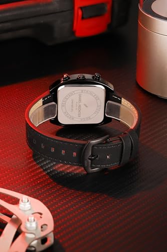 Image of Daniel Hechter Paris Bercy Collection Analog Quartz Watch for Men with Square Dial, Multifunction Sub-Dials, Date Display, Crystal Hour Markers and Leather Strap - DHM1001