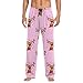 Men's Christmas Pajama Pants Cozy Elastic Waisted Lounge Pants Fashion Buffalo Plaid Sleep Pants with Pockets 08 Pink Large