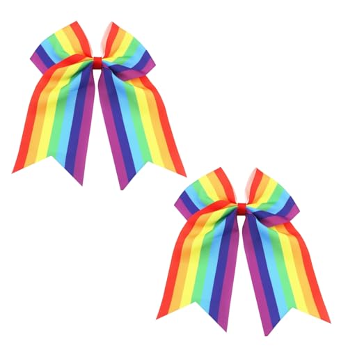 Rainbow Hair Bows Pride Hair Tie Accessories (2 Pcs)
