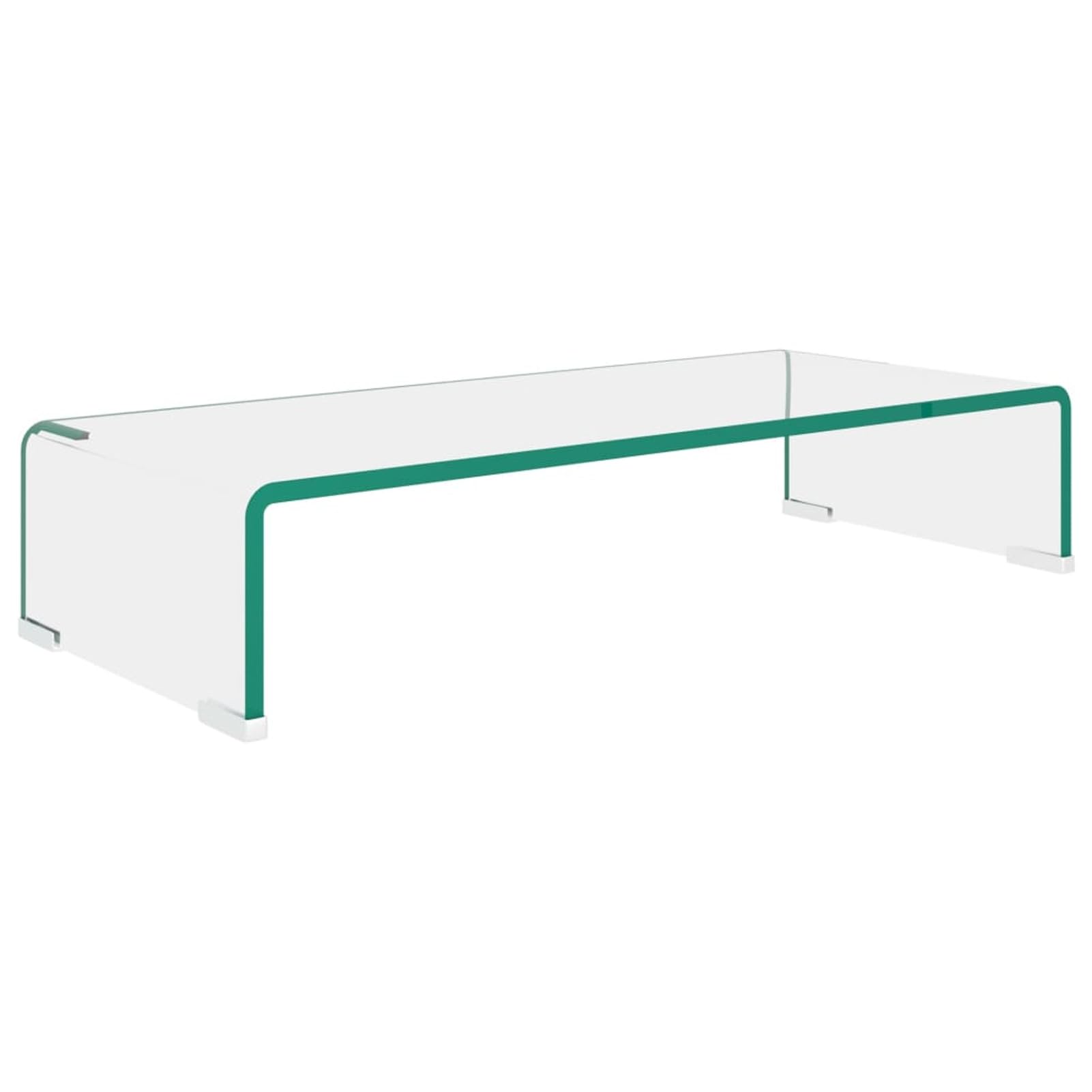 Stolik pod telewizor, szkło przezroczyste, 60 x 25 x 11 cm, konsola do telewizora, wąski monitor