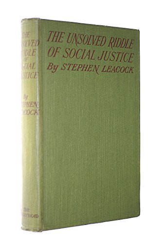 The unsolved riddle of social justice, B0008AWNQG Book Cover