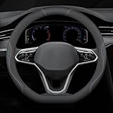 WENINETIES Coprivolante Auto per Renault Clio 6 (VI) 2026 2025, Rivestimento Volante in Pelle Nappa Traspirante Antiscivolo Nero con Cuciture Colorate Sportivo,D