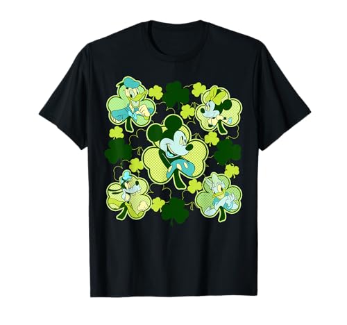 T-shirt Mickey And Friends St. Patrick's Day coton doux imprimé trèfles