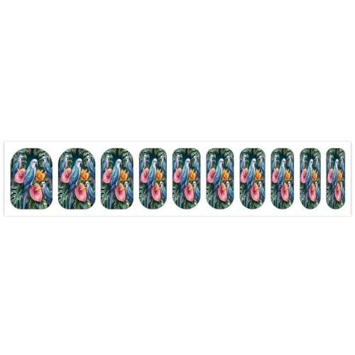 Coffin Shape Parrot Wear-Resistant Nail Wraps