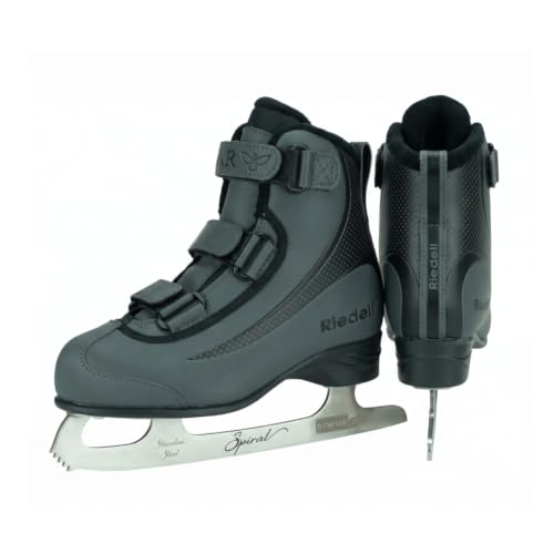 Riedell Soar Junior Kids Ice Skates for Girls and Boys, Onyx - 2 JR