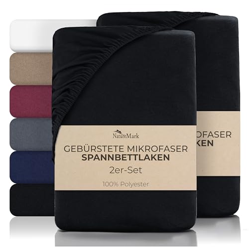 NatureMark Mikrofaser Spannbettlaken – 2 Stück – weich, atmungsaktiv und pflegeleicht – hautfreundlich, schnelltrocknend und formstabil -