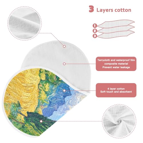 Cypress Wheat Field Baby Burp Cloths Muslin Burp Cloths Soft Burp Cloth Burp Rags Cotton Burp Clothes Absorbent for Newborn Girl Unisex Boy 1 Pack 22x11 Inches3