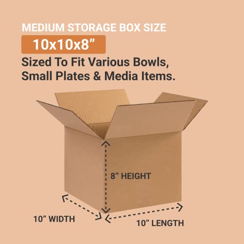 Image of BOX USA Shipping Boxes Small 10 inchL x 10 inchW x 8 inchH 25-Pack - Corrugated Cardboard Box for Moving, Mailing, Packing, Packaging and Storage