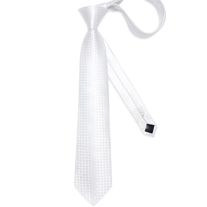 Set de corbata de seda a cuadros para hombre miniatura 4