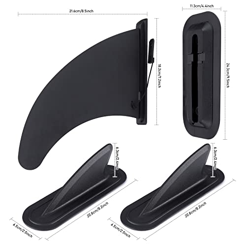 Tobwolf Surfing Watershed Fin, Detachable Pvc Center Fin With Base & 2Pcs Small Fin, Stand Up Paddle Board Surfboard Tail Rudder Set For Long Board, Surfboard, Paddleboard #TOP5