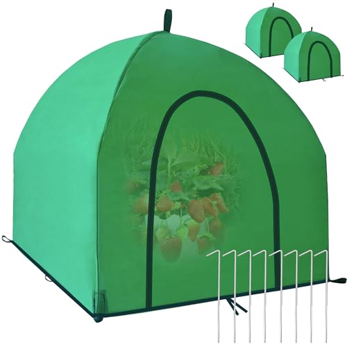 24.5″ *24.5″ *20.5″Mini Greenhouse Winter Plant Warm Covers - Raised Bed Cover for Seed Starting, Warm Tent Freeze Protection Humidity Domes for Gardening & Winter Shelter and Protecting Plants 2pcs