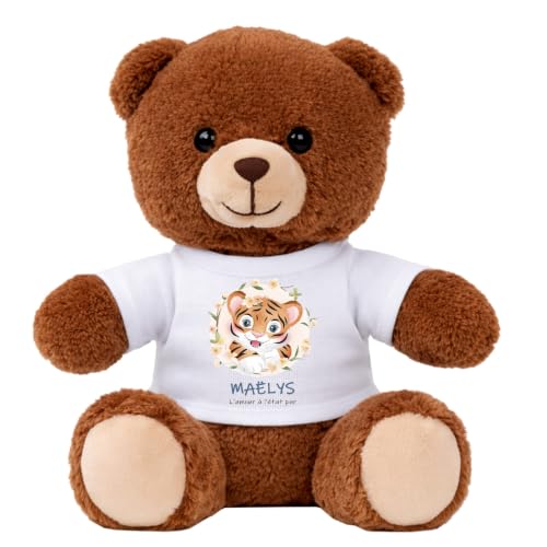 Doudou ours bébé Maelys, une peluche tigre tendresse pour veiller sur les nuits du nouveau-né