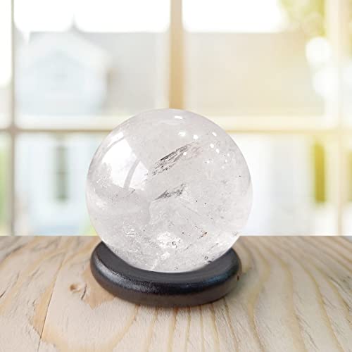 Image of Clear Quartz Sphere Ball 100-150 Gm for Reiki, Meditation & Vastu | Natural Healing Crystals for Mental Clarity, Emotional Balance & Focus | Decorative Crystal Figurine for Spiritual Decor & Gifting