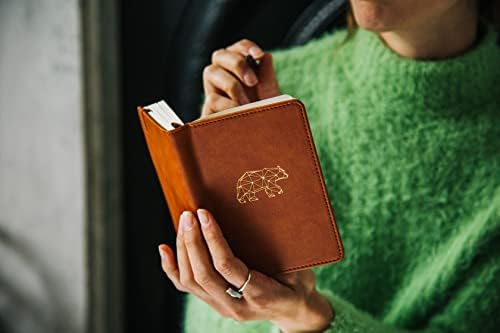 Notebook A6 Dotted Journal by Avocado and Spice® - Small Notebooks for Journaling - A6 Notebook Mens Journal Gratitude Diary Notebook Set - Faux Leather Notebook Gift Box & Velvet Bag (Brown, Dotted)