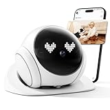 XZI Movable Indoor Robot Camera, Family Bot Security for Cat/Dog/Pet/Elderly, Robot Camera on Wheels with Auto-Recharge, 2-Way Talk, Night Vision, Motion Detection, Phone App