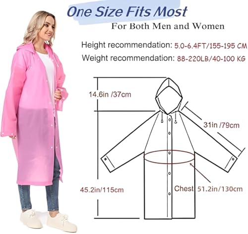 YingErTool 2 Stück Regenponchos Regenjacke Regenmantel für Damen Herren, EVA Regenbekleidung Regencape Wasserdicht für Wandern Radfahren Camping und Reisen