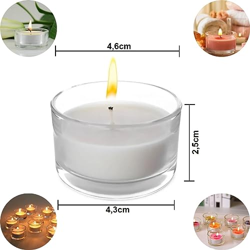 Kit 10 Castiçal De Vidro Redondo Para Vela Decoração Pote Rechaud Porta Candelabro Suporte Luxo