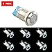 Thlevel 6Pcs Interruptor de Botón de Enganche Autoblocante con LED 12V 12mm...