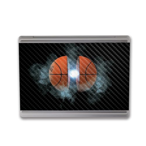 Image of MightySkins Carbon Fiber Skin Compatible with Microsoft Surface Laptop Go 3 (2023) Full Wrap Kit - Basketball Orb | Protective Durable Textured Carbon Fiber Finish | Made in The USA