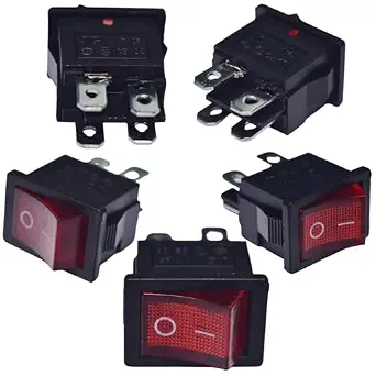 CESS Hull Shape Snap-in KCD1-104 4 Pin ON-Off Switch with Lamp (5 Pack)