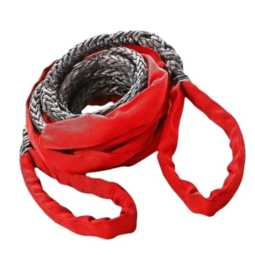 Riloer Corda di traino resistente per auto, 8 tonnellate, 9 mm x 6 m, cinghia di traino per recupero di emergenza, colore rosso, compatibile con rimorchio ATV UTV