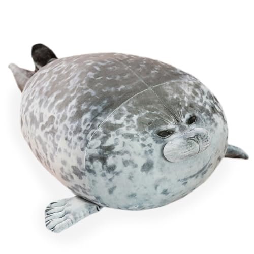 Swzy Foca De Peluche De Juguete,Chubby Seal Pillow,Linda Almohada De Felpa De Focas,Muñeco De Peluche Animal Focas Gris Toy Navidad Para Niños Y Parejas 30cm