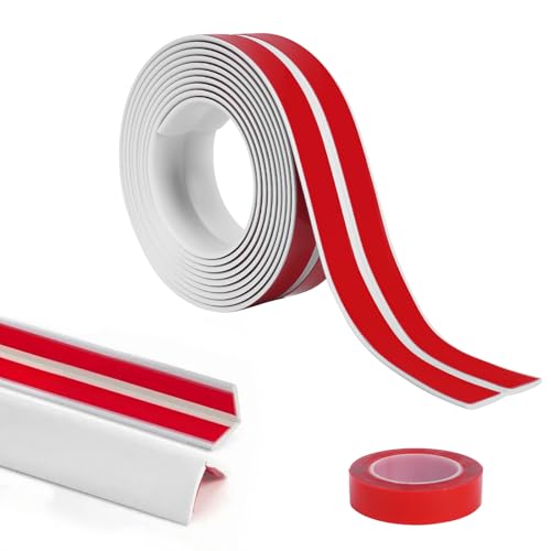 Flintronic 3M PVC Inside Outside Corner Trim, Self-Adhesive Edging Trim for Wall and Tile Edges, Peel and Stick Corner Strip, Flexible Edges Decoration for Furniture, Windows, Tables (40mm/White)