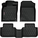 Floor Mats Compatible with Honda Civic 2022-2025 2026 (Fits Rear Seats with or Without USB Ports) | for Acura Integra 2023-2025, All Weather TPE Floor Liners, Custom Fit Car mats, 1st & 2nd Row, Black