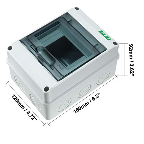 uxcell IP65 ABS Transparent Cover Power Distribution Protection Box for Circuit Breaker Indoor on The Wall 5 Way (120mmx160mmx92mm) by uxcell - Image 3