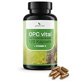 Johanvital OPC Kapseln 120 Stück – 500 mg Traubenkernextrakt mit 95% Polyphenolen, OPC hochdosiert mit Vitamin C, vegane Nahrungsergänzung, ohne Zusatzstoffe, Made in Germany