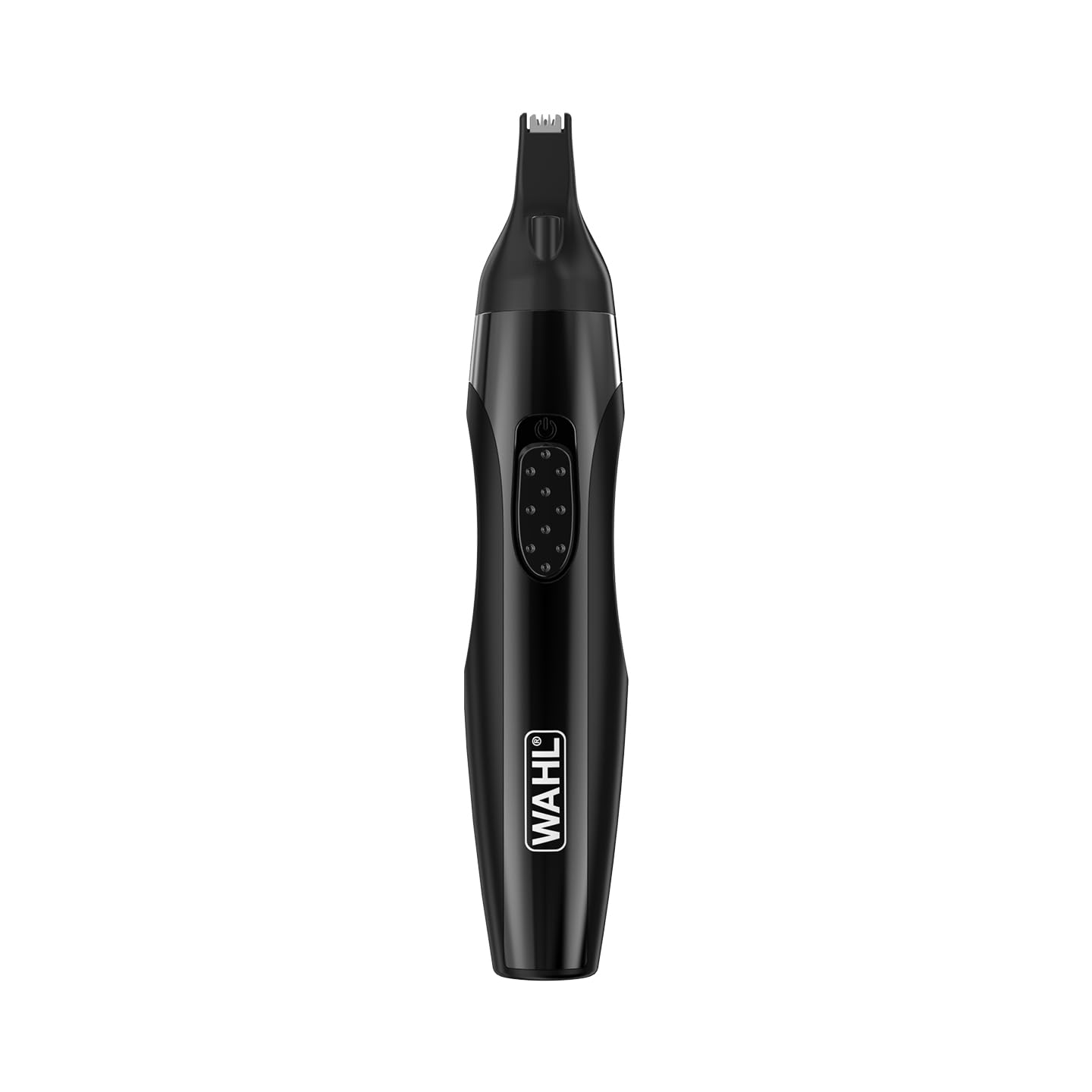WAHL 2 in 1 Detail Trimmer, trimmer orecchie, trimmer naso e viso, alimentato a batteria, testine lavabili, impugnatura confortevole, custodia da viaggio, testine lavabili a lunga durata
