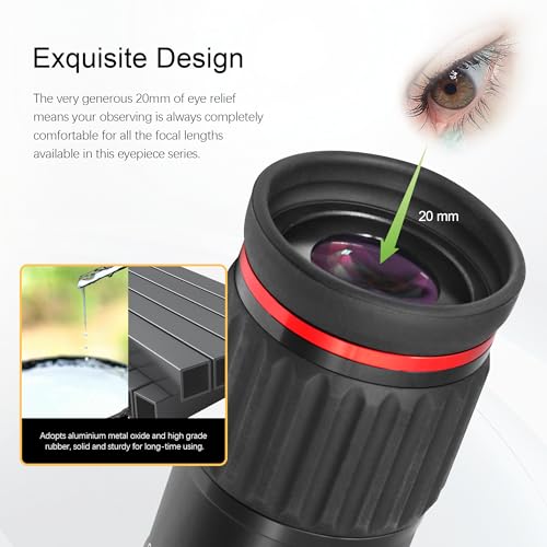 image for Astromania Super Wide Angle Eyepiece for Telescope, 1.25 & 2 inch SWA 