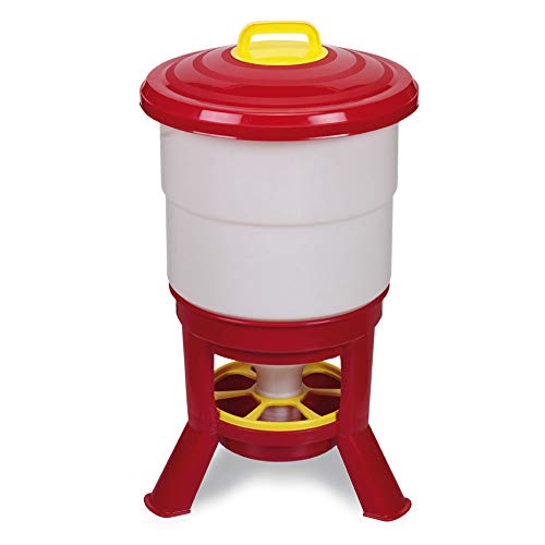FINCA CASAREJO Tolva Gallinas SILO Premium 50 L   Comedero Grande con Patas para Aves de Corral   Tolva de Gran Capacidad para gallinas, Fabricada en plástico Resistente