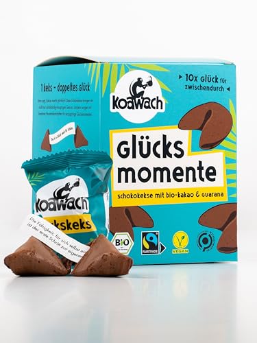 Glückskekse Glücksmomente Schokolade – Glücksbringer, Einzeln Verpackt Glücksbox Geschenk für Veganer Süßigkeiten Danke Viel Glück Weihnachten Box Kekse zur Aufmunterung