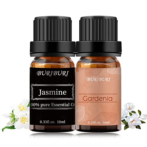 Jasmine And Gardenia Essential Oils Valentine's Day Gift 100% Pure, Undiluted, Natural, Organic Aromatherapy Essential Oils Gift Set, 10Mlx2 #TOP25
