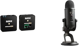 RØDE Wireless GO II Single Ultra-compact Dual-channel Wireless Microphone System & Logitech Blue Yeti USB Microphone for P...