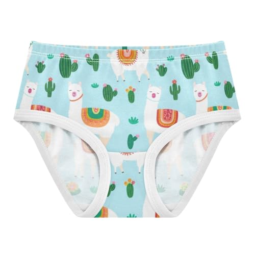 Cute Cartoon Llamas Blue Cute Panties Girl Girls Underwear Toddlers Cotton Pattern Briefs Undies Kids 2t