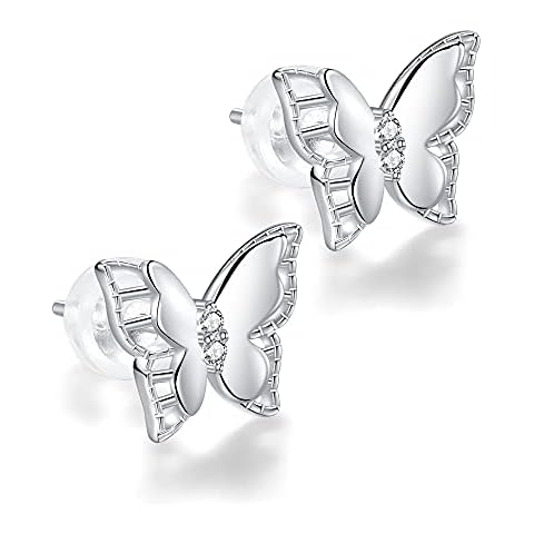 J.MUEN Butterfly Earrings , 925 Sterling Silver Earrings for Women ,With Gift Box Cover