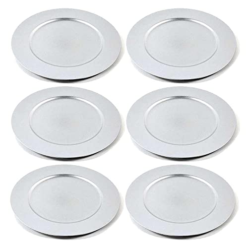 LOLAhome Juego de 6 bajoplatos Navidad de plástico Plateados de Ø 33 cm Cover